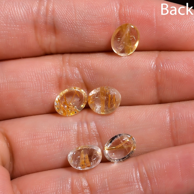 5 shiny golden 12mm cabochons