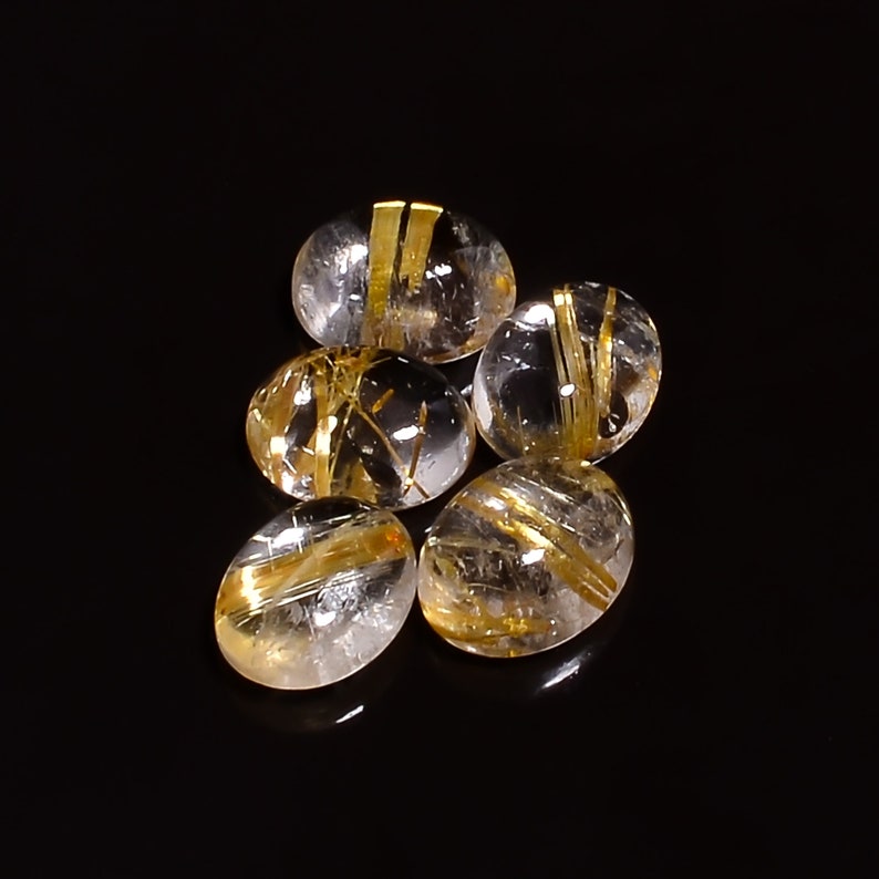 5 shiny golden 12mm cabochons