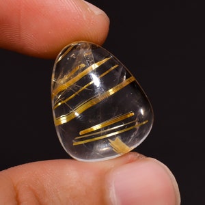 Incredible Top Grade Quality 100% Natural Golden Rutile Quartz Egg Shape Cabochon Loose Gemstone For Making Jewelry 16 Ct 20X16X7mm MV4053
