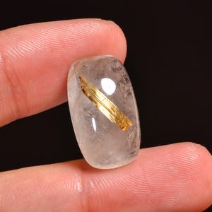 Elegant Top Grade Quality 100% Natural Golden Rutile Quartz Radiant Shape Cabochon Loose Gemstone For Making Jewelry 14 Ct 20X12X7mm MV11959