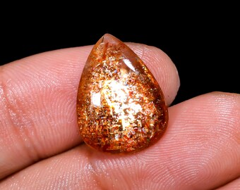 Natural Sunstone Pear Shape Cabochon Loose Gemstone For Making Jewelry 7 Ct. 18X14X4 mm MV-13062