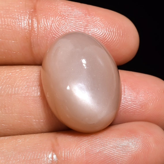 Natural Peach Moonstone Cabochon: Oval Gemstone, 24 Ct (21X16X10 MM)