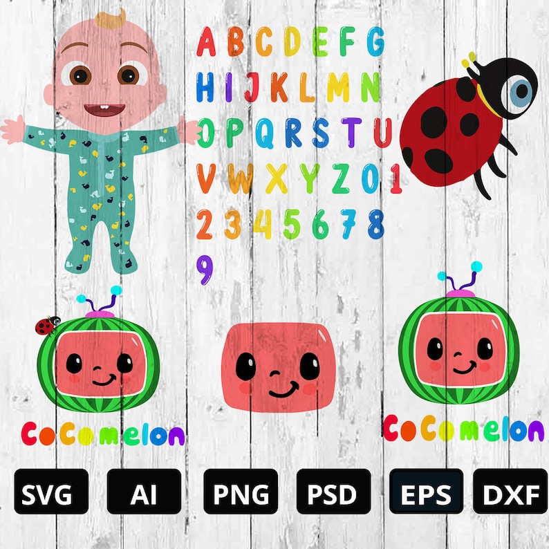 Download Updated Cocomelon SVG Cocomelon Kids Alphabet Bundle Cut ...