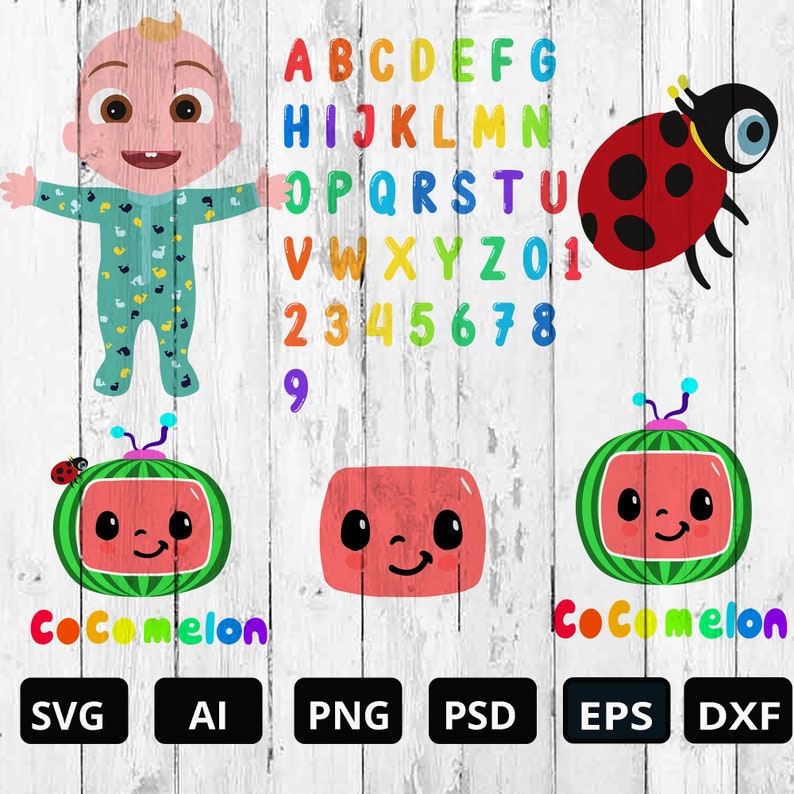 Download Updated Cocomelon SVG Cocomelon Kids Alphabet Bundle Cut ...