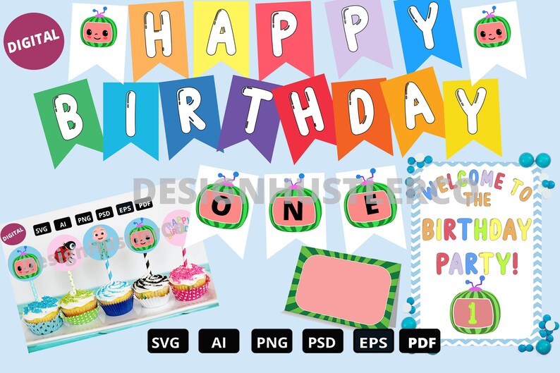 Download Cocomelon Birthday Party Cricut Svg Printables Cocomelon ...