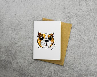 Cat Illustration Greeting Card