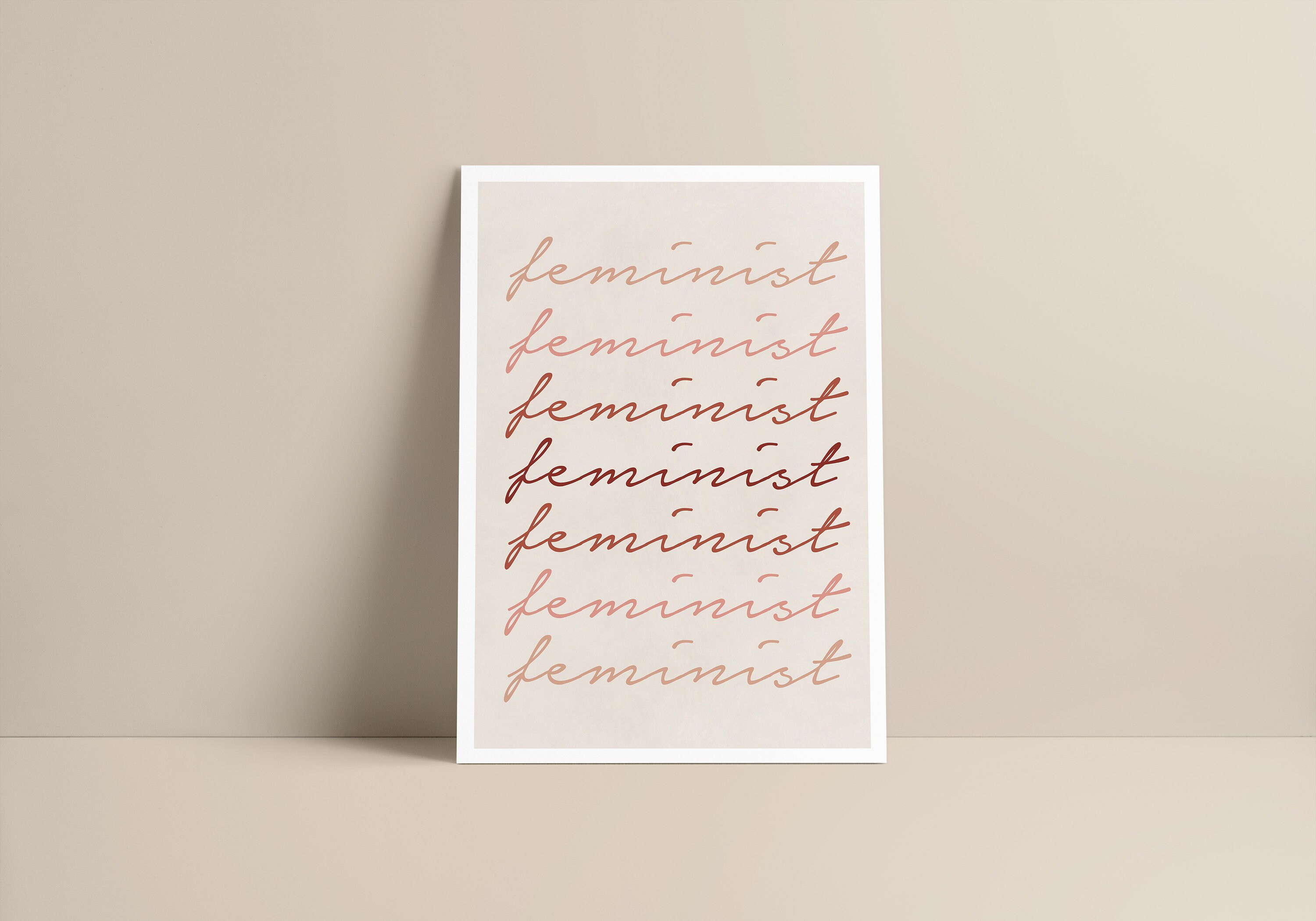 Affiche - Feminist Minimalist Décoration Bohème Boho Illustration Quote Féministe Terracotta Format 