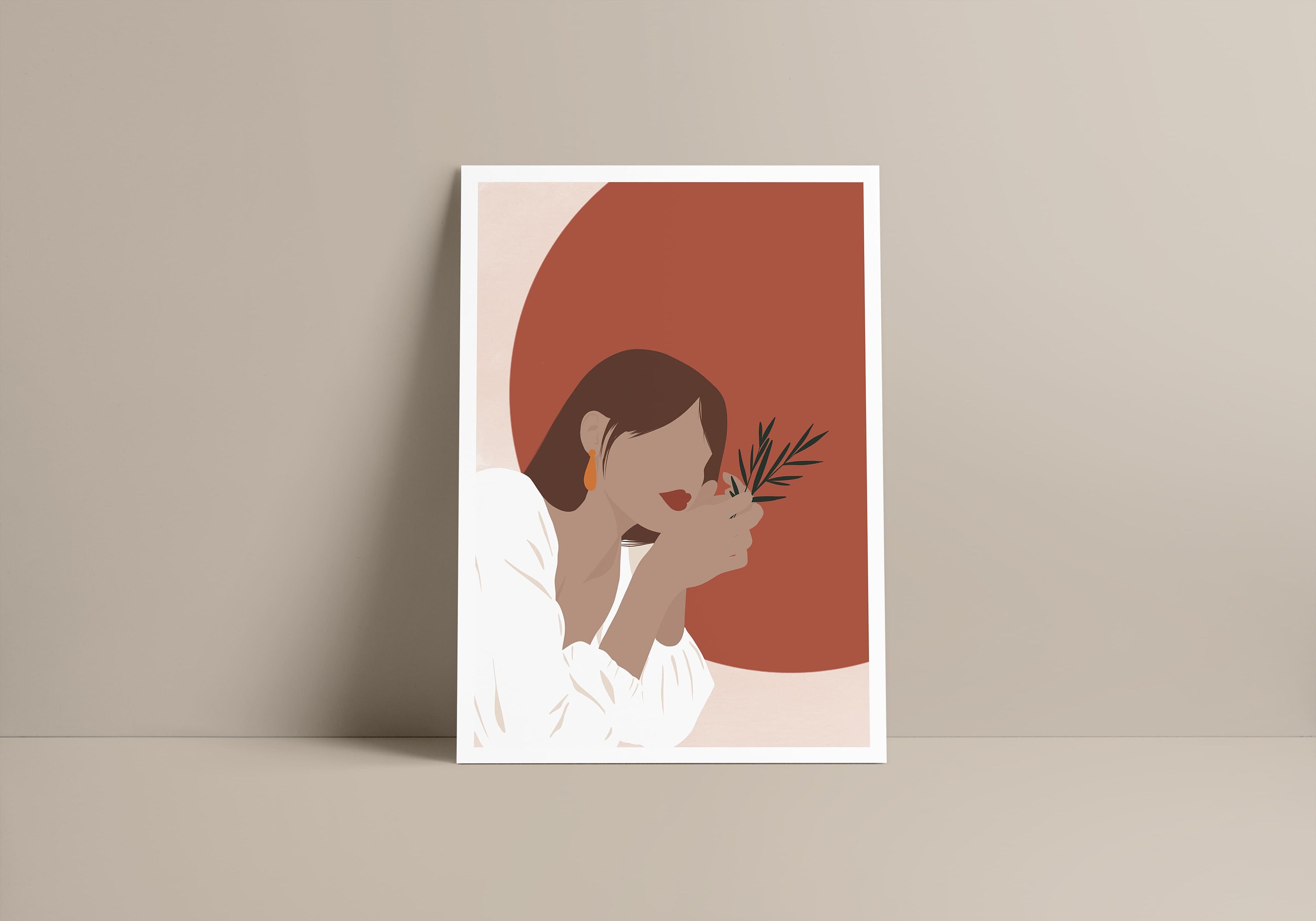 Affiche - Olivia Minimalist Décoration Bohème Boho Illustration Format A5, A4 ou A3