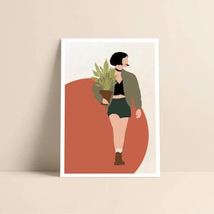 Affiche - Mathilda - Minimalist - Décoration bohème - Boho Illustration - Film Léon - Cinéma - Format A5, A4 ou A3