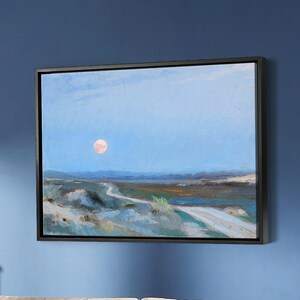 Peder Severin Kroyer,Landscape from Stenbjerg with moon,large wall art,framed wall art,canvas wall art,large canvas,M4827