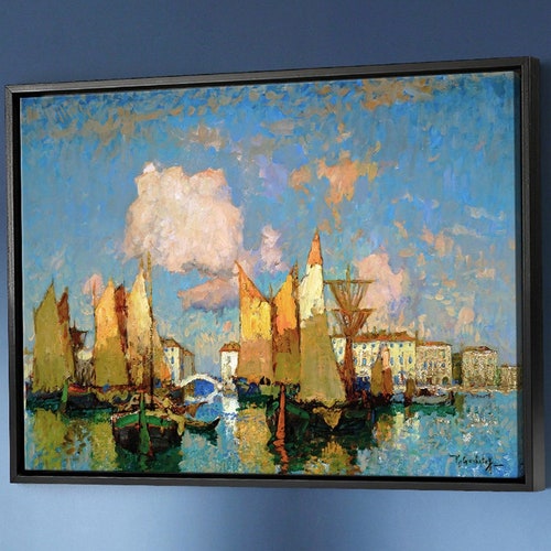 Konstantin Gorbatov,Chioggia, Sailing scenery in coastal towns,large shops wall art,framed wall art,canvas wall art,large canvas,M4529