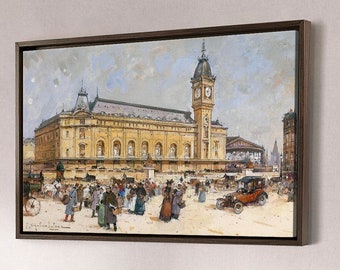 Eugene Galien Laloue, Paris Gare de Lyon, arte mural grande, arte mural enmarcado, arte mural lienzo, M1302