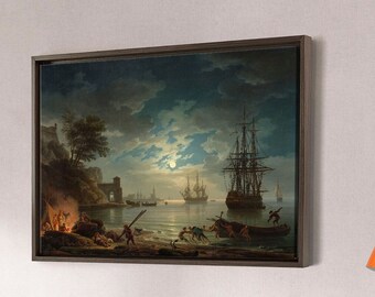 Claude-joseph Vernet,a Harbor in Moonlight, 1787,art Prints
