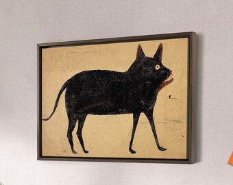 Bill Traylor,Cat with Brown Jaw,large wall art,framed wall art,canvas wall art,large canvas,M3221,