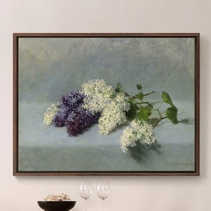 Benedicte Scheel,Still life with lilacs,large wall art,framed wall art,canvas wall art,large canvas,M3196