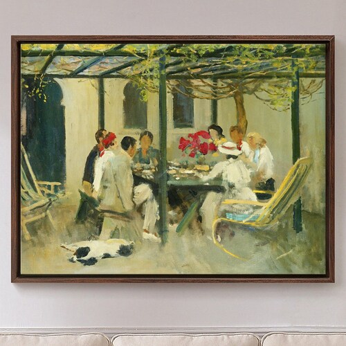 John Lavery,Tea At Palm Springs,Afternoon Tea Paintings,large wall art,framed wall art,canvas shops wall art,large canvas,M4428