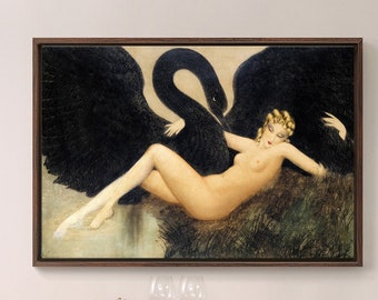 Louis Icart,Leda And The Swan, 1934,Large Wall Art,Framed Wall Art,Canvas Wall Art,Large Canvas,M1836