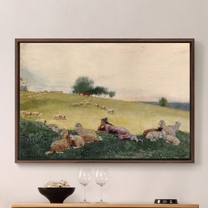 Winslow Homer,shepherdess Of Houghton Farm,large wall art,framed wall art,canvas wall art,large canvas,M2155
