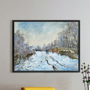 Claude Monet,Snow at Argenteuil ,large wall art,framed wall art,canvas wall art,large canvas,M3436