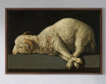 Francisco De Zurbaran,The Lamb Of God, Agnus Dei,Large Wall Art,Framed Wall Art,Canvas Wall Art,M1346