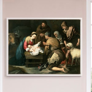 Bartolome Esteban Murillo,The Adoration of the Shepherds,large wall art,framed wall art,canvas wall art,large canvas,M3193