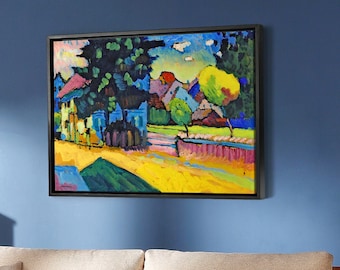 Wassily Kandinsky,View Of Murnau,Farmhouse Scenery,Canvas Print,Canvas Art,Canvas Wall Art,Large Wall Art,Framed Wall Art,P1495