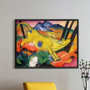 Franz Marc,Yellow Cow,Large Wall Art,Framed Wall Art,Canvas Wall Art,Large Canvas,M3791