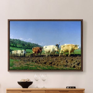Rosa Bonheur,Ploughing in Nivernais,large wall art,framed wall art,canvas wall art,large canvas,M2002