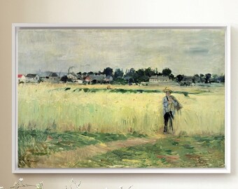 Berthe Morisot,Im Weizenfeld bei Gennevilliers,große Wandkunst,gerahmte Wandkunst,Leinwand Wandkunst,M1056