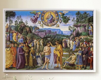 Pietro Perugino,The Baptism of Christ,large wall art,framed wall art,canvas wall art,large canvas,M1975
