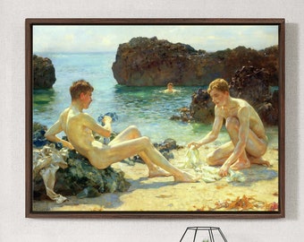 Henry Scott Tuke,Sun Bathers,Large Wall Art,Framed Wall Art,Canvas Wall Art,Large Canvas,M4150