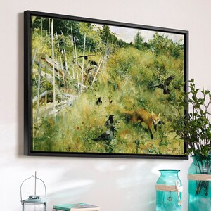 Bruno Andreas Liljefors,A Fox Taking A Crow Rav Och Krakor, 1884,large wall art,framed wall art,canvas wall art,large canvas,M3226