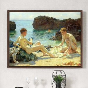 Henry Scott Tuke,Sun Bathers,Large Wall Art,Framed Wall Art,Canvas Wall Art,Large Canvas,M4150