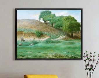 Jean Francois Millet,Path with Chestnut Trees near Cusset  Pastel,large wall art,framed wall art,canvas wall art,large canvas,M4314