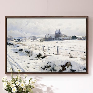 Peder Monsted,A Winter Landscape Holmstrup,large wall art,framed wall art,canvas wall art,large canvas,M1944