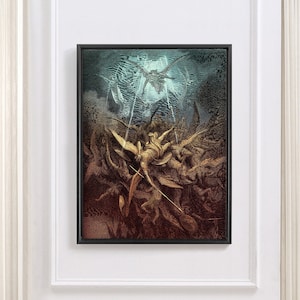Gustave Dore,Paradise Lost,  Fall Of The Rebel Angels,Large Wall Art,Framed Wall Art,Canvas Wall Art,Large Canvas,M5916