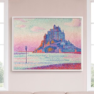Paul Signac,Mont Saint-Michel, Setting Sun,large wall art,framed wall art,canvas wall art,large canvas,M4809