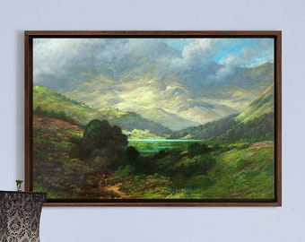 Gustave Dore,The Scottish Highlands,Mountain Foot Lake Scenery,Canvas Print,Canvas Art,Canvas Wall Art,Large Wall Art,Framed Wall Art,P2090