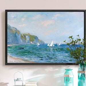 Claude Monet,Cliffs And Sailboats At Pourville ,Large Wall Art,Framed Wall Art,Canvas Wall Art,M1142