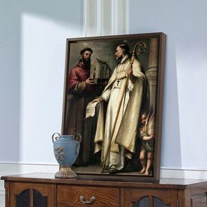 Bartolome Esteban Murillo,Saint Leander and Saint Bonaventure, 1666,large wall art,framed wall art,canvas wall art,large canvas,M5391
