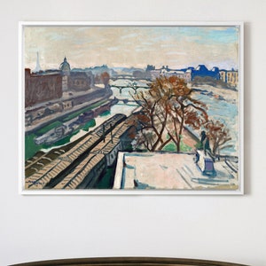 Albert Marquet,View of the Seine and the Monument to Henry IV,large wall art,framed wall art,canvas wall art,large canvas,M3019