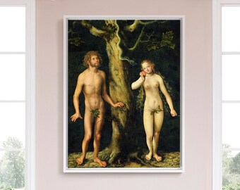 Lucas Cranach the Elder,Adam and Eve, 1510,large wall art,framed wall art,canvas wall art,large canvas,M6345