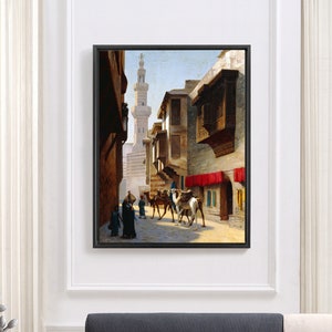 Jean Leon Gerome,A Street in Cairo,large wall art,framed wall art,canvas wall art,large canvas,M6152
