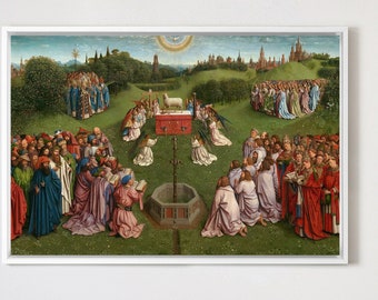 Jan Van Eyck,Adoration Of The Lamb,Ghent Altarpiece,Large Wall Art,Framed Wall Art,Canvas Wall Art,Large Canvas,M1614