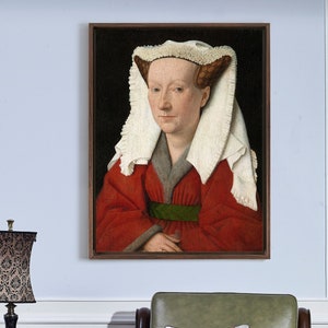 Jan van Eyck,Portrait of Margaret van Eyck,large wall art,framed wall art,canvas wall art,large canvas,M6105