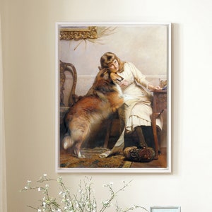 Charles Burton Barber,Sweethearts, Dog Wall Art,large wall art,framed wall art,canvas wall art,large canvas,M5470