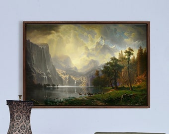 Albert Bierstadt,Among The Sierra Nevada, California, Circa 1868,Large Wall Art,Framed Wall Art,Canvas Wall Art,M927