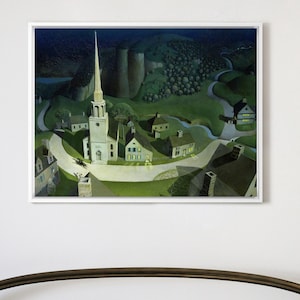 Grant Wood,Midnight Ride of Paul Revere, 1931,large wall art,framed wall art,canvas wall art,large canvas,M3953