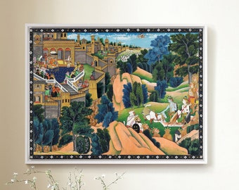 Indian Paintings,Angad, Rama’s Emissary in the Court of Ravana,large wall art,framed wall art,canvas wall art,large canvas,M4169