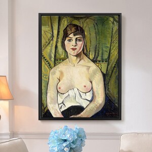 Suzanne Valadon,Woman with Bare Breasts, Self Portrait,large wall art,framed wall art,canvas wall art,large canvas,M6771